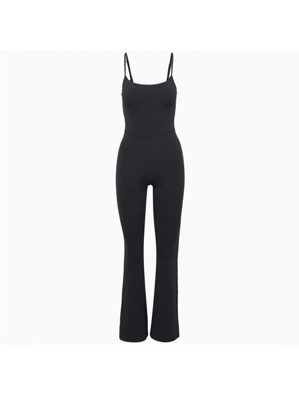 Aritzia Wilfred Free Divinity Kick Flare Jumpsuit Black Yoga Pilates Athleisure‎